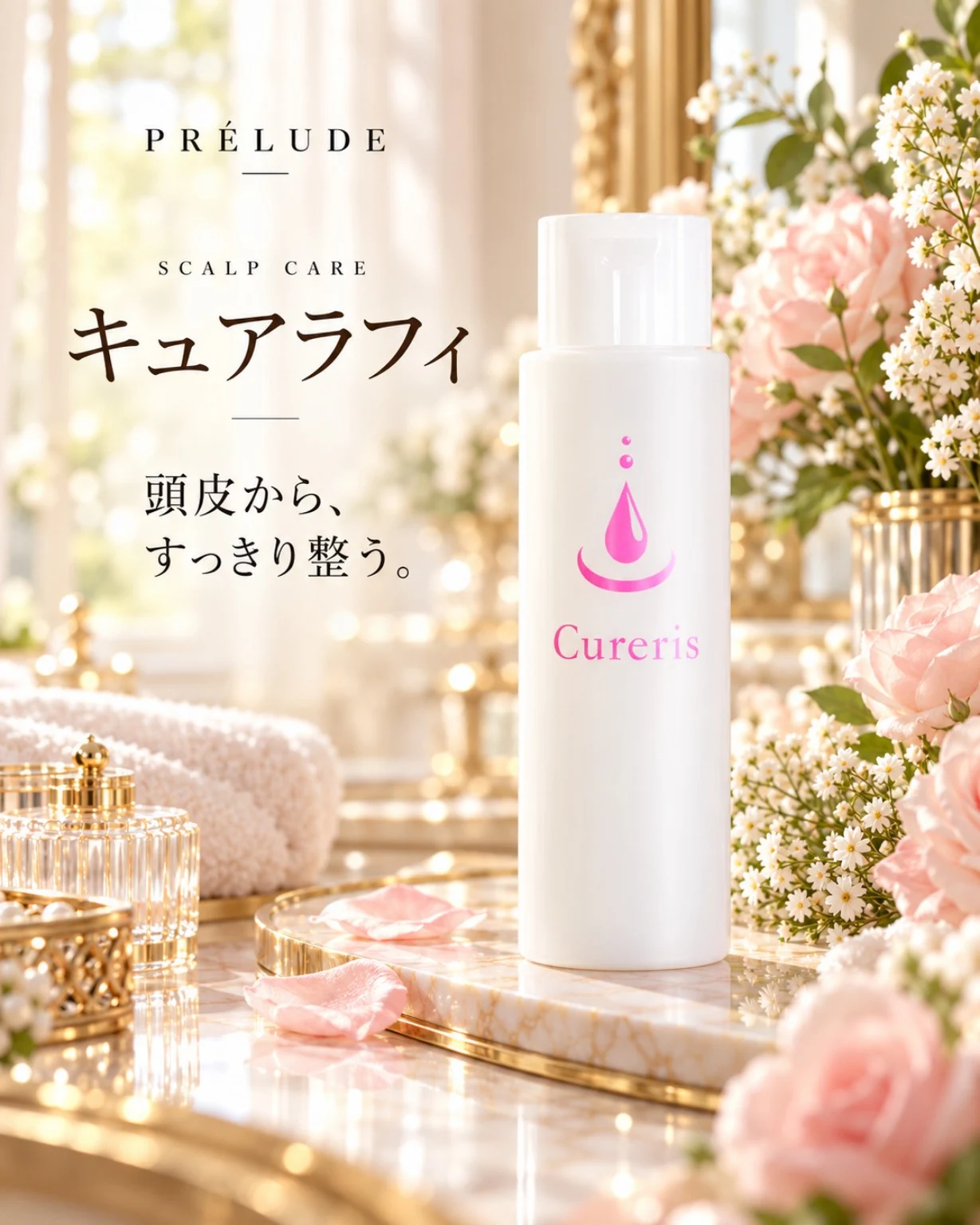PRÉLUDE編集イメージ。商品仕様は販売元をご確認ください。 キュアラフィ 頭皮ケアシャンプー